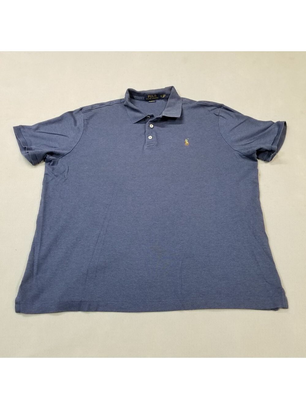 Polo Ralph Lauren Polo Shirt Mens Size XL Blue Classic Fit Colorful Pony Cotton